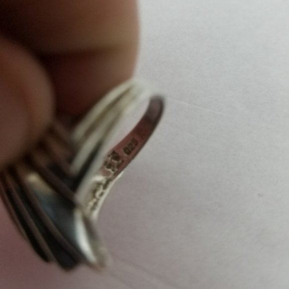 Vintage Modernist Fancy Sterling SILVER Dome Ring - Picture 3 of 8